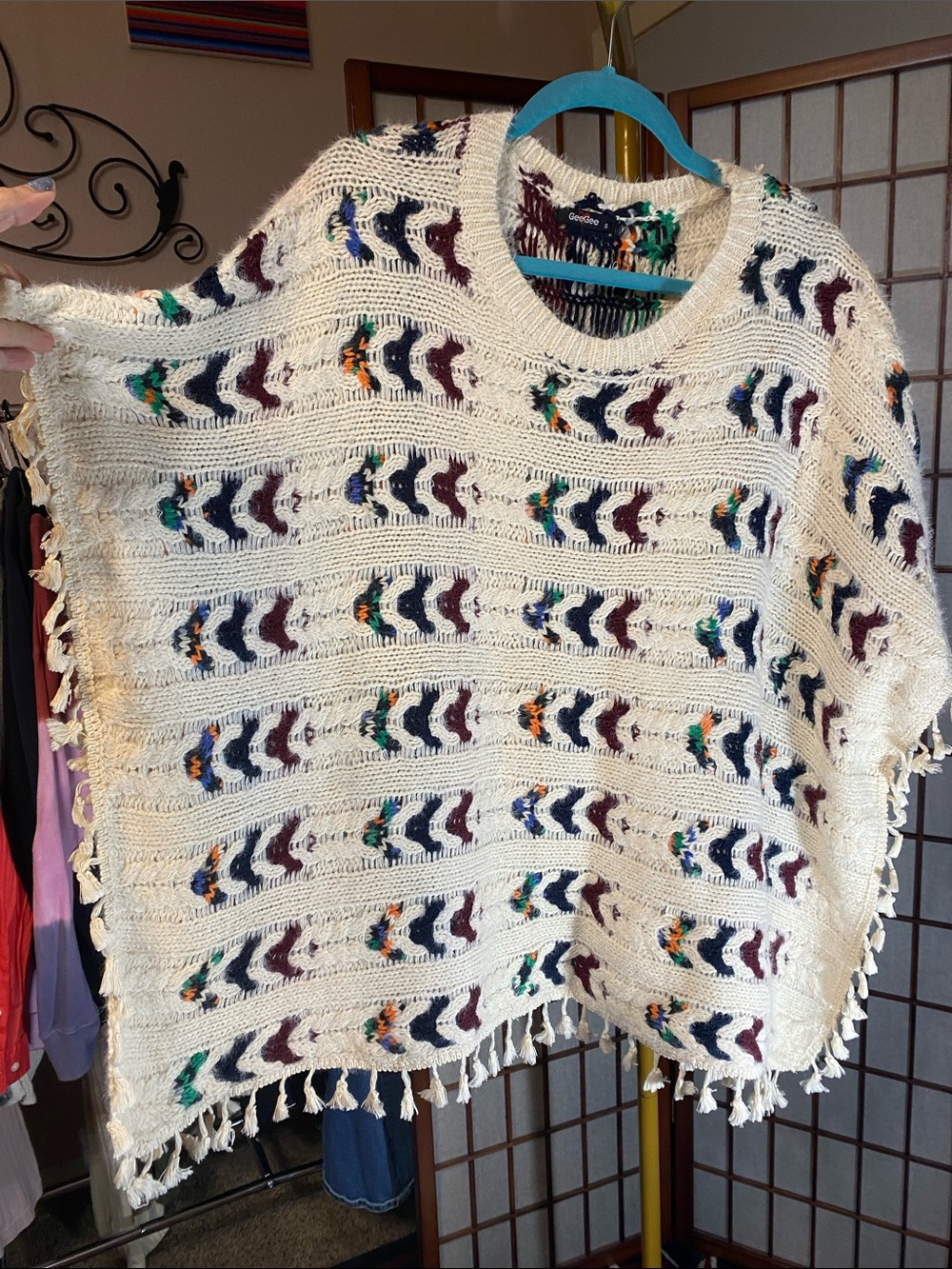 Thick Warm Sweater Poncho - Picture 10 of 10